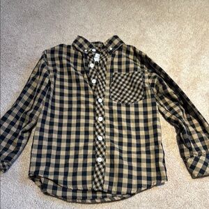 Kids Checkered Shirt - Black and Tan